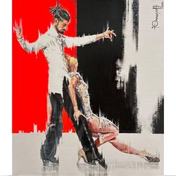 cha-cha-cha 2, latin american dancing, high-resolution digital file, the author's painting