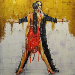 cha-cha-cha, latin american dancing, high-resolution digital file, the author's painting