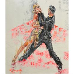 rumba, latin american dancing, high-resolution digital file, the author's painting