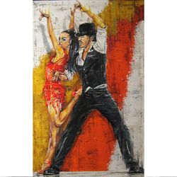 salsa 2, latin american dancing, high-resolution digital file, the author's painting