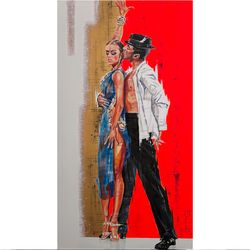 samba 2, latin american dancing, high-resolution digital file, the author's painting