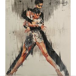 rumba 2, latin american dancing, high-resolution digital file, the author's painting