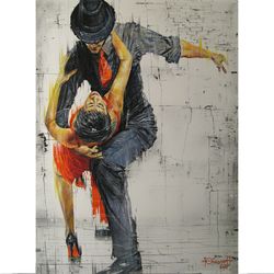 tango, latin american dancing, high-resolution digital file, the author's painting