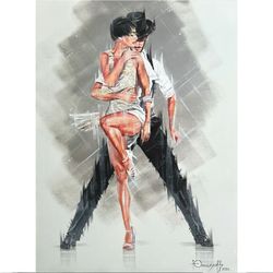 rumba 3, latin american dancing, high-resolution digital file, the author's painting