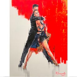 salsa 4, latin american dancing, high-resolution digital file, the author's painting