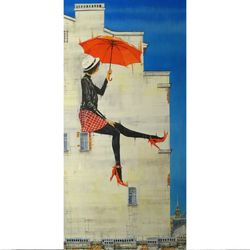 graffiti,girl with umbrella,high-resolution digital file, the author's painting
