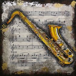 design items,saxophone,modern art,high-resolution digital file,the author's painting