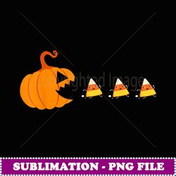 pumpkin eating candy corn halloween candy corn emoticon - unique sublimation png download