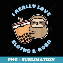 kawaii cute baby sloth boba tea kawaii clothes - unique sublimation png download