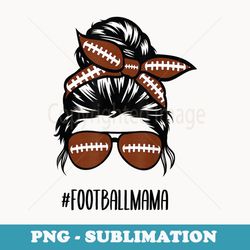 messy bun football mama hair glasses - premium png sublimation file