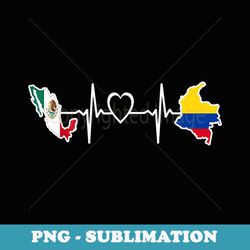 mexican colombia flag - mexican colombian heartbeat