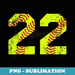 vintage softball 22 jersey number - premium sublimation digital download