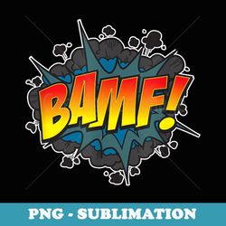 retro comic book sound effect bamf fun group costume - premium png sublimation file