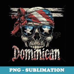 dominican republic flag - skull skeleton vintage country