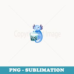 axolotl bubble boba tea anime cute kawaii blue axolotl - png sublimation digital download