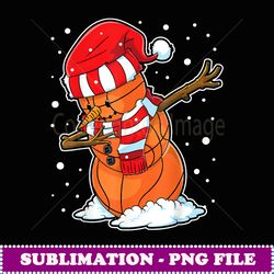 dabbing snowman basketball ball christmas santa dab - instant png sublimation download