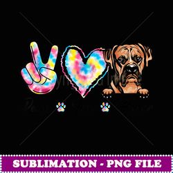 tie dye peace love boxer dog puppy paw lover - elegant sublimation png download