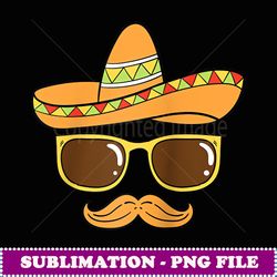 sombrero face cinco de mayo mexican fiesta party raglan baseball - sublimation png file