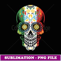 sugar skull cinco de mayo mexican flag - decorative sublimation png file