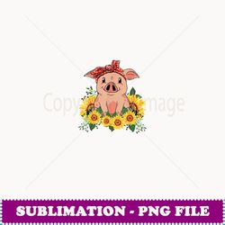 cute pig bandana gift sunflower - aesthetic sublimation digital file