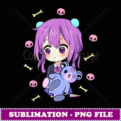 creepy pastel goth soft goth girl emo evil teddy bear kawaii - sublimation digital download