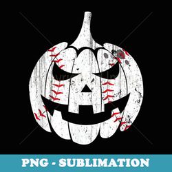 baseball player scary pumpkin vintage costume halloween - premium png sublimation file