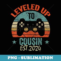 i leveled up to cousin est 2024 2024 baby announcement - sublimation png file