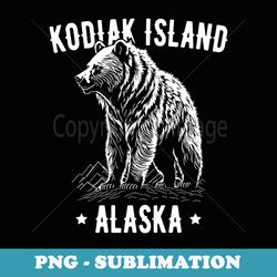 kodiak island alaska usa grizzly bear design - instant png sublimation download