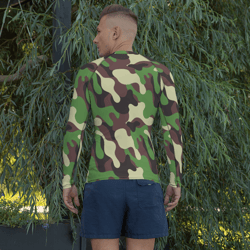 military camouflage nature men's rash guard