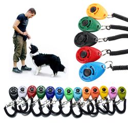 dog training clicker - pet cat plastic - new dogs click trainer aid tools - adjustable wrist strap - sound key chain - d