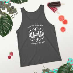 now i'm down bad, crying at the gym 2024 | bella canvas 3480 unisex jersey tank