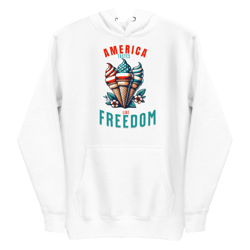 america tastes like freedom, ice cream, american girly, america,4th of july, fourth of july, unisex premium hoodie