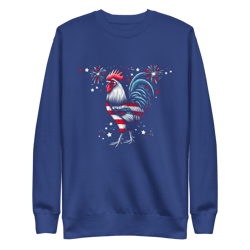 patriotic usa chicken, retro american 4th of july, independence day, patriotic, retro american unisex premium sweatshirt
