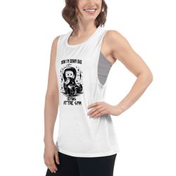 now i'm down bad, crying at the gym 2024, ladies muscle tank