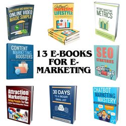 13 e- book for digital marketing bwith resale rights