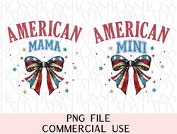 american mama mini 4th of july stars flag coquette bow independence day png sublimation design diy tshirts instant downl