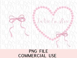coquette pink bows pearls ribbon soft girly social club preppy png sublimation double sided instant downloadable trendy