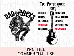 father hood tour rockstar guitar rock n roll bonusdad stepdad fathers day front back pocket included png sublimation des