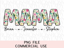 floral mama png personalized png kids names png custom ma ma png mothers day png