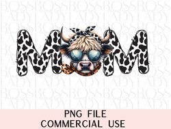 highland cow mom shaggy cow lover sunglasses cowhide print boujee mama trendy graphics png sublimation instant downloada
