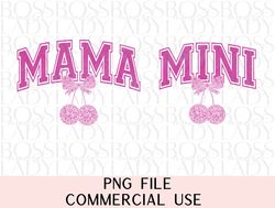 mama mini matching coquette pink bow cherry disco ball