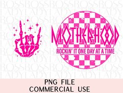 mother hood skeleton motherhood rocker mama edgy retro hot pink trendy png sublimation double sided pocket faux hat patc