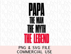 papa man myth legend best papa png & svg cricut friendly silhouette file printable sublimation design diy fathers day ts