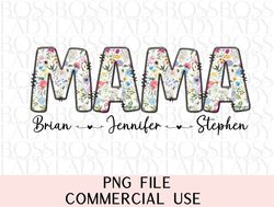 personalized floral mama png kids names mother hood sublimation design instant downloadable printable trendy graphics cl