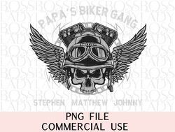 personalized papas motorcycle biker gang kids names trendy graphics png printable sublimation design instant digital dow