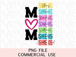 she is mom mother hood mama trendy graphics sublimation file instant downloadable design for shirts mugs