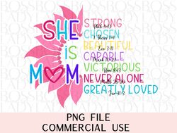 she is mom pink flower mother hood trendy graphics svg png sublimation instant downloadable printable clipart digital fi