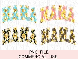 sunflower mama varsity floral wildflowers mother hood trendy graphics png instant downloadable sublimation printable cli