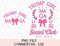 trump girl social club coquette bow maga daddys home donald trump taking back america trendy graphics png sublimation t