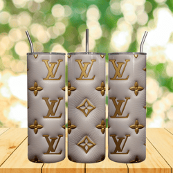 lv gold logo 3d tumbler wrap design